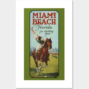 Miami Beach Florida is Calling You - 1924 Polo Player Poster Posters and Art